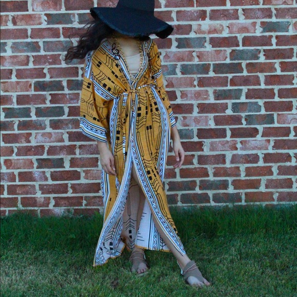 Bohemian Elegant self belted Kimono/Dress tunic - Picture 3 of 16